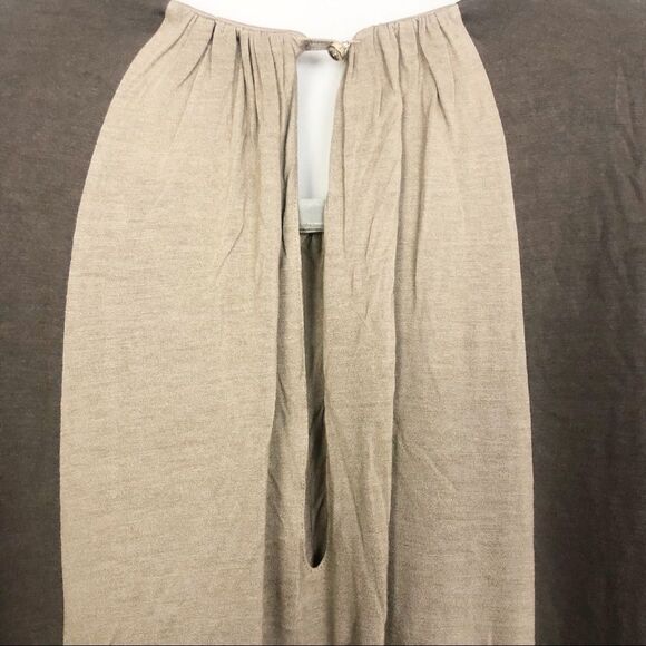 CHLOÉ | Elephant Taupe Draped Top Pintuck Neckline Long Sleeve Women’s Size M - Picture 9 of 10